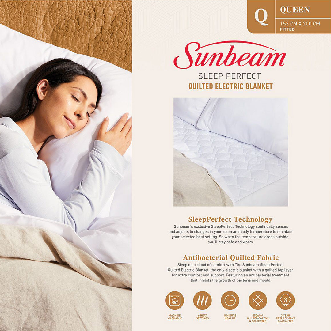 Sunbeam fleece discount heated blanket queen