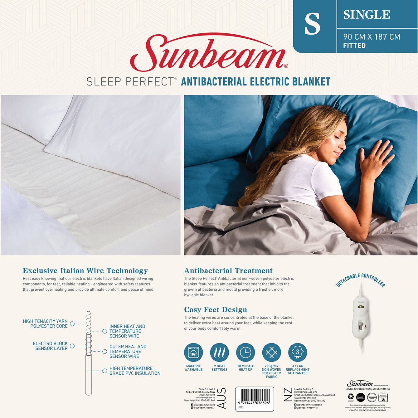 Sunbeam waterproof electric blanket sale